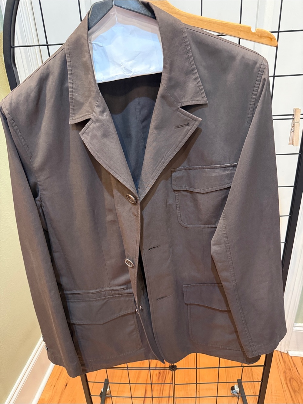 Vintage Hermès Paris Men’s Safari Field Jacket 56 Cotton Linen Made France